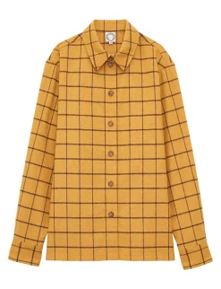 Best Ines de la Fressange Paris Cassia ochre check shirt