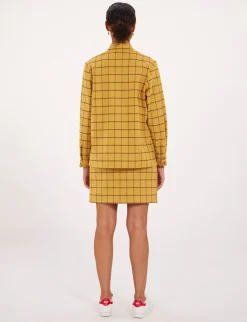 Best Ines de la Fressange Paris Cassia ochre check shirt