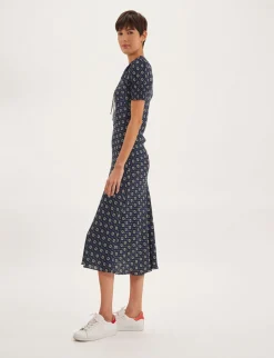 Outlet Ines de la Fressange Paris Cerise blue print dress