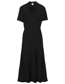 Fashion Ines de la Fressange Paris Cerise long navy blue dress