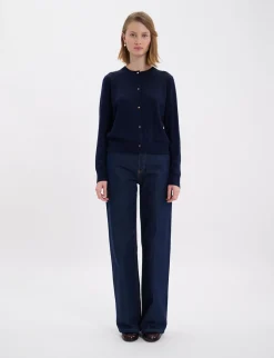 Shop Ines de la Fressange Paris Cesarion navy cardigan