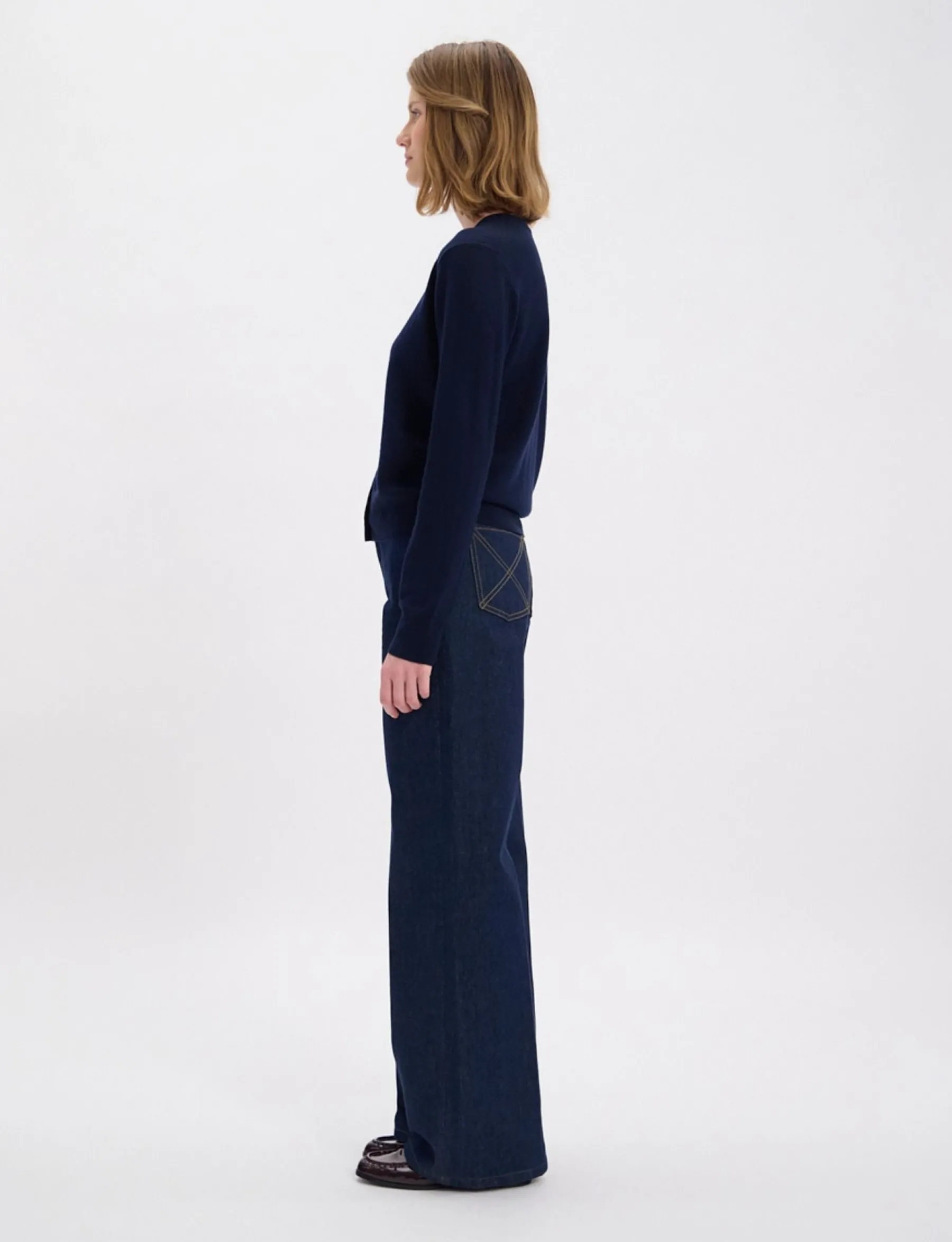 Shop Ines de la Fressange Paris Cesarion navy cardigan