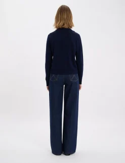 Shop Ines de la Fressange Paris Cesarion navy cardigan