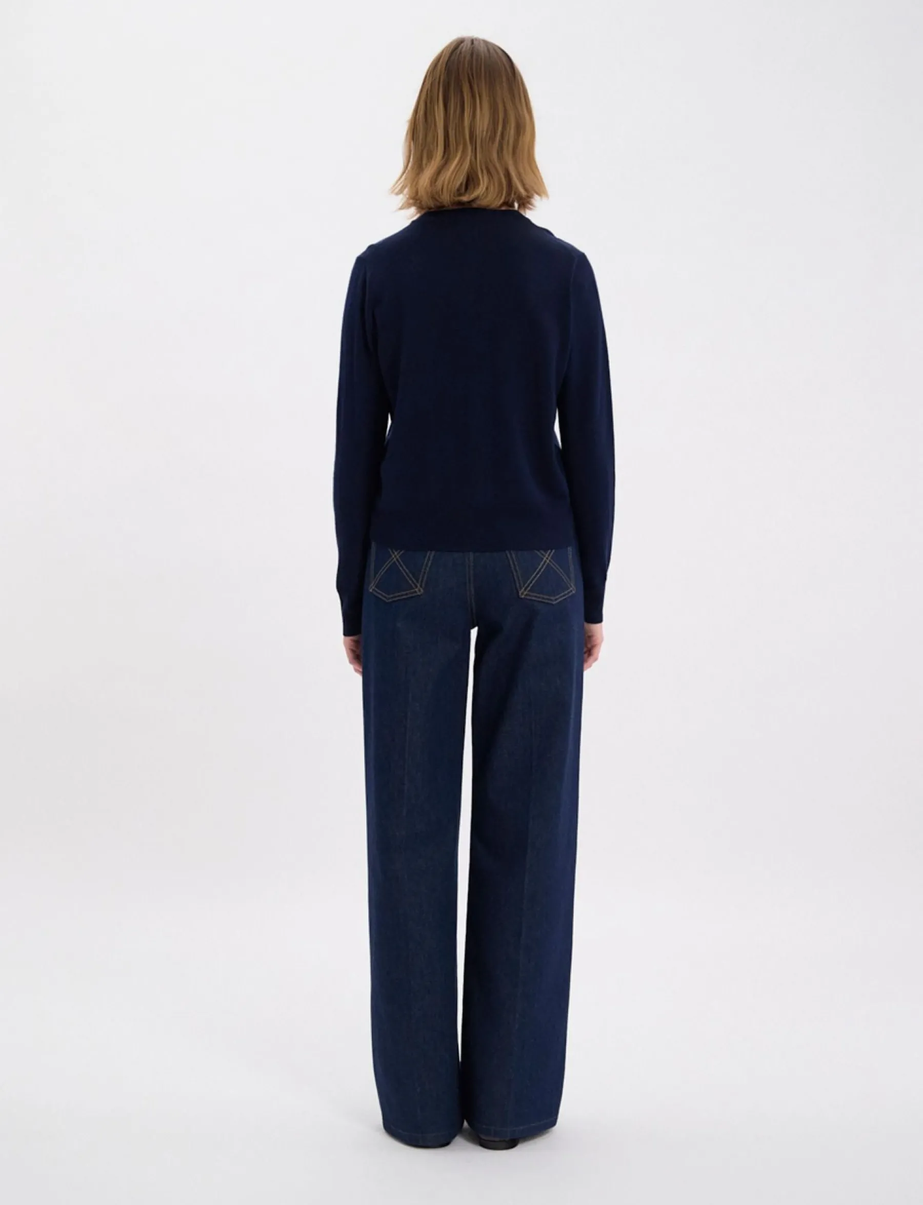 Shop Ines de la Fressange Paris Cesarion navy cardigan