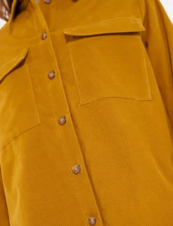 Cheap Ines de la Fressange Paris Chandler ochre velvet shirt