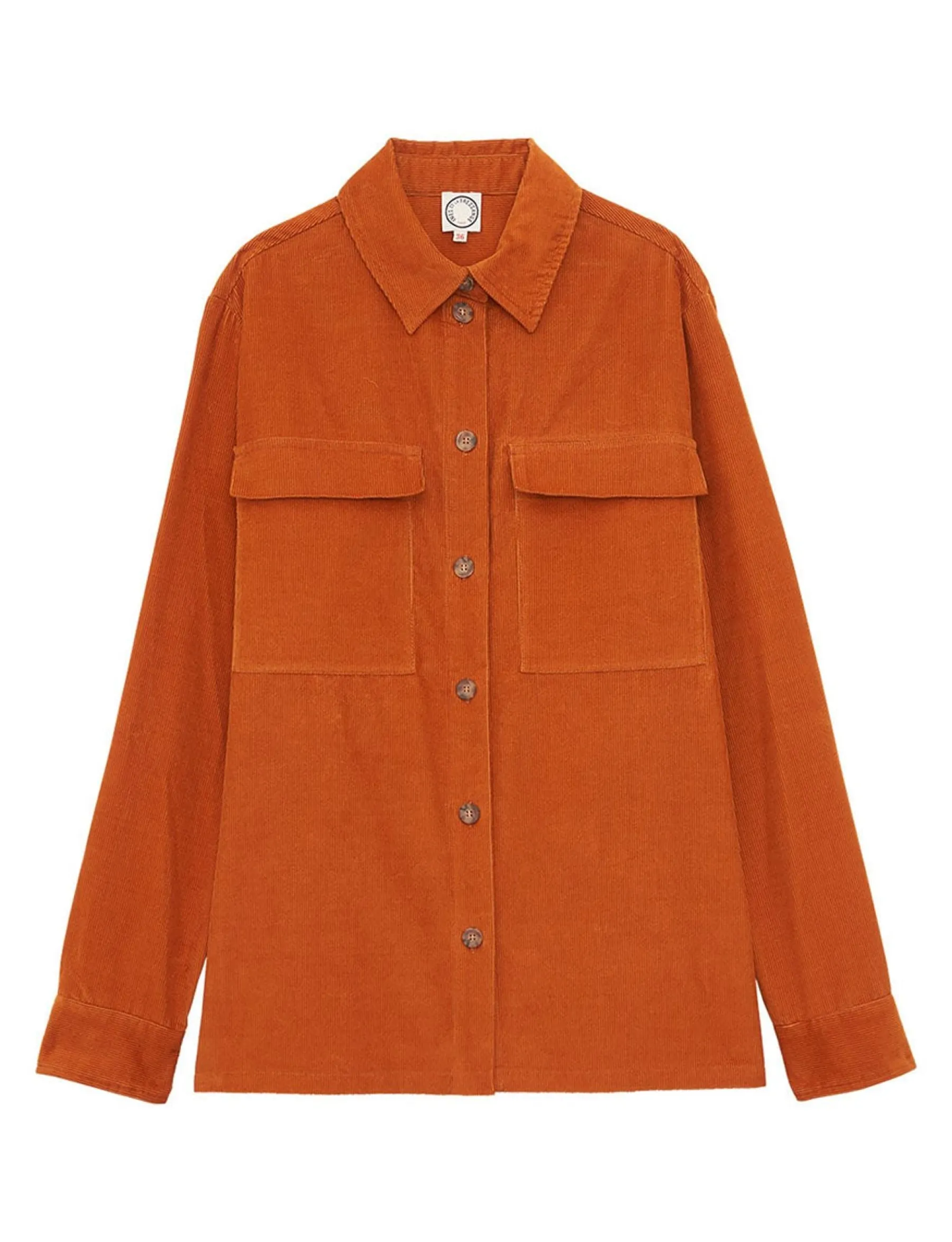 Hot Ines de la Fressange Paris Chandler orange velvet shirt