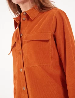 Hot Ines de la Fressange Paris Chandler orange velvet shirt