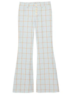 Cheap Ines de la Fressange Paris Charlotte blue and orange checked trousers