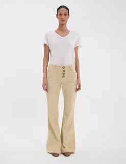 Clearance Ines de la Fressange Paris Charlotte cream corduroy trousers
