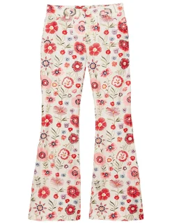 New Ines de la Fressange Paris Charlotte ecru embroidered trousers