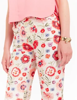 New Ines de la Fressange Paris Charlotte ecru embroidered trousers