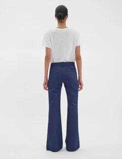 Online Ines de la Fressange Paris Charlotte navy cotton trousers