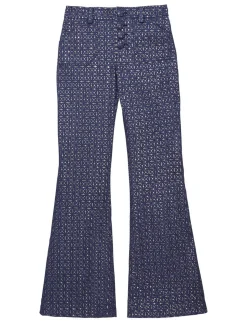 Clearance Ines de la Fressange Paris Charlotte navy print trousers