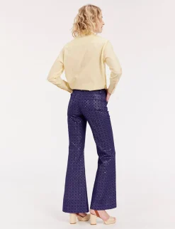 Clearance Ines de la Fressange Paris Charlotte navy print trousers