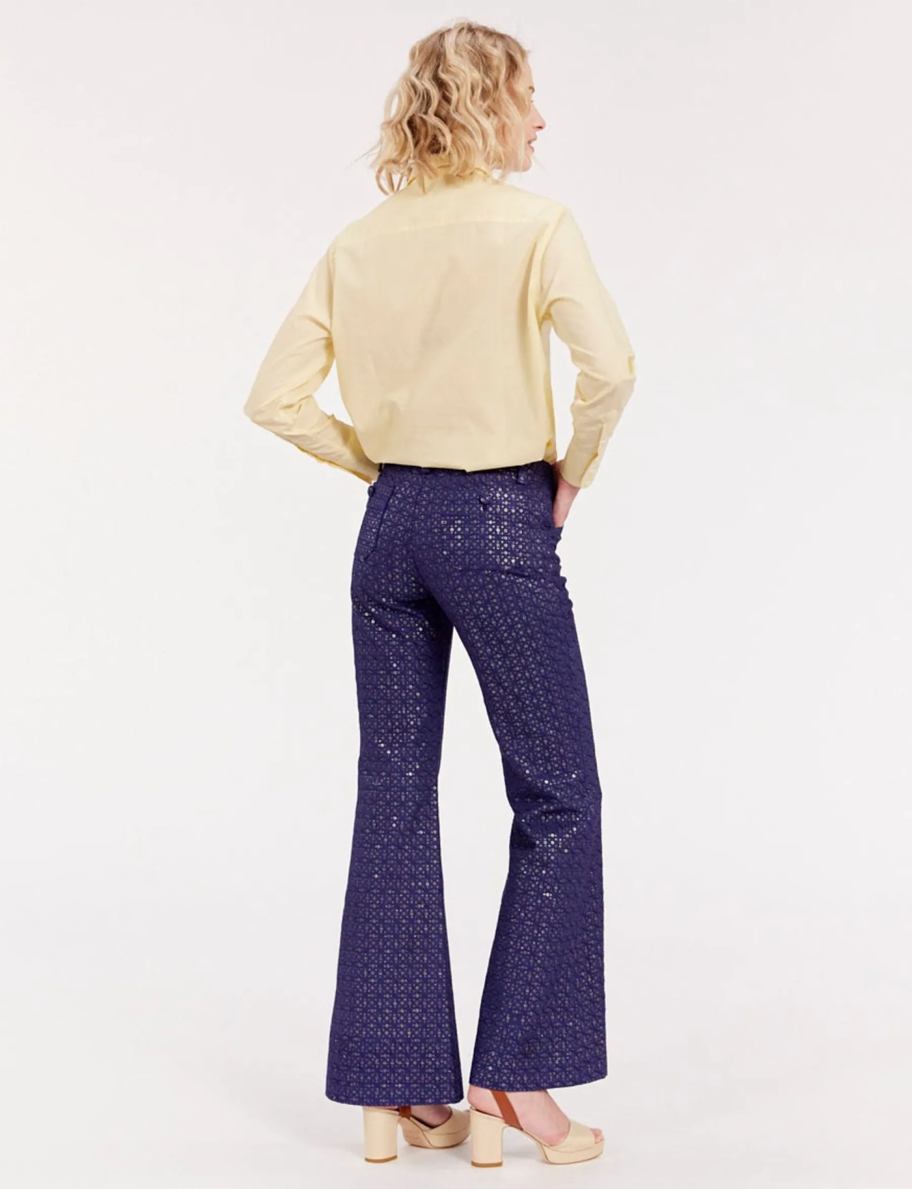 Clearance Ines de la Fressange Paris Charlotte navy print trousers