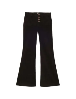Best Ines de la Fressange Paris Charlotte trousers in brown milleraies velvet