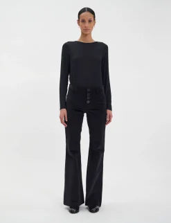 Best Sale Ines de la Fressange Paris Charlotte trousers in smooth black velvet