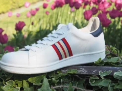 Shop Ines de la Fressange Paris Charly tricolour braid trainers