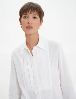 Discount Ines de la Fressange Paris Clara white cotton shirt