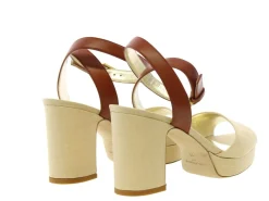 Best Sale Ines de la Fressange Paris Cognac platform sandal