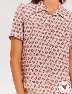 Outlet Ines de la Fressange Paris Constance blouse in printed linen