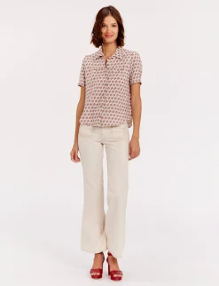 Outlet Ines de la Fressange Paris Constance blouse in printed linen