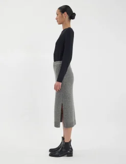 Discount Ines de la Fressange Paris Damia skirt in responsible grey wool
