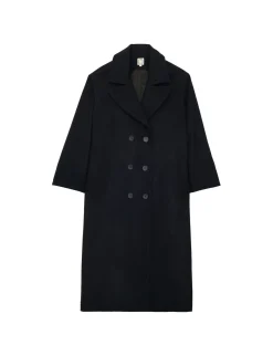 Cheap Ines de la Fressange Paris Denise navy and black herringbone wool coat