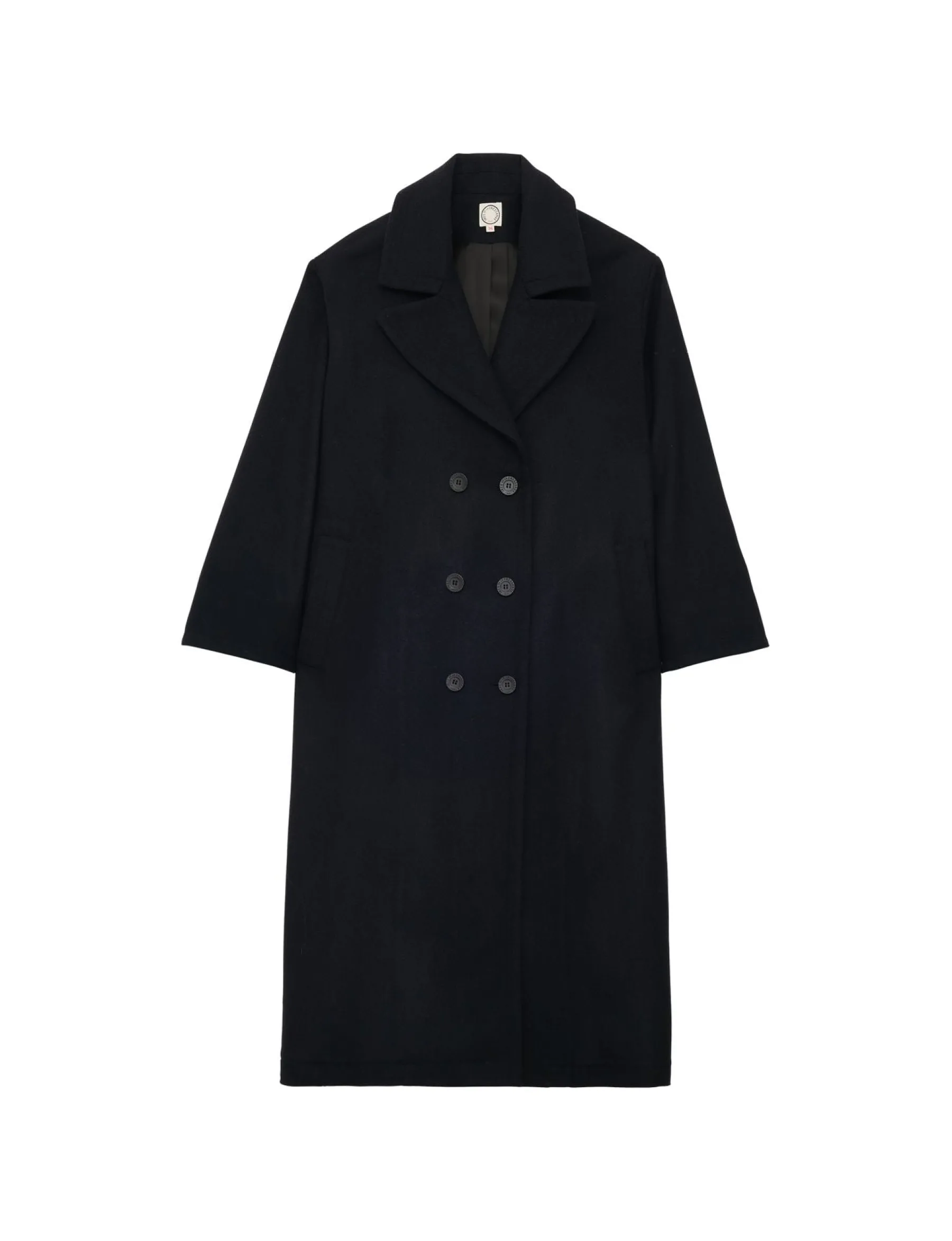 Cheap Ines de la Fressange Paris Denise navy and black herringbone wool coat