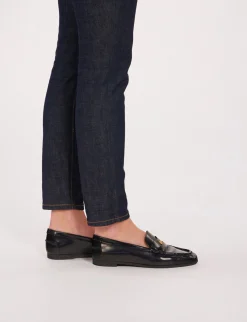 Hot Ines de la Fressange Paris Elvire loafer in black glacé leather
