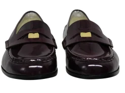 Best Ines de la Fressange Paris Elvire loafer in smooth burgundy leather