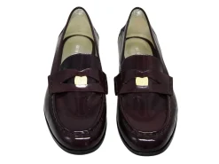 Best Ines de la Fressange Paris Elvire loafer in smooth burgundy leather