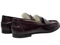 Best Ines de la Fressange Paris Elvire loafer in smooth burgundy leather