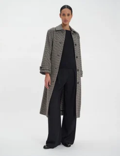 Best Sale Ines de la Fressange Paris Esmé coat in houndstooth wool-blend