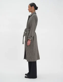 Best Sale Ines de la Fressange Paris Esmé coat in houndstooth wool-blend