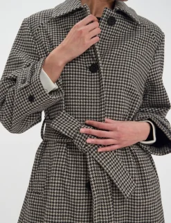 Best Sale Ines de la Fressange Paris Esmé coat in houndstooth wool-blend