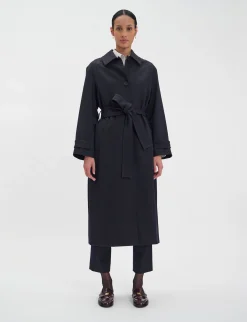 Shop Ines de la Fressange Paris Esmé coat, Navy wool