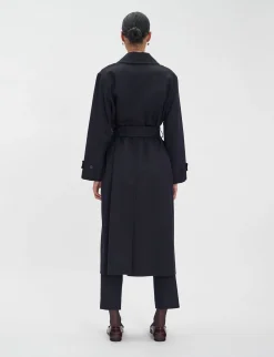 Shop Ines de la Fressange Paris Esmé coat, Navy wool
