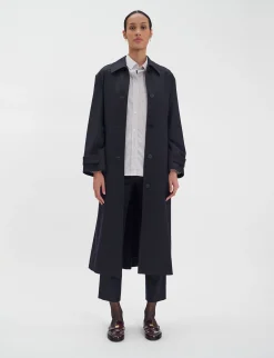 Shop Ines de la Fressange Paris Esmé coat, Navy wool
