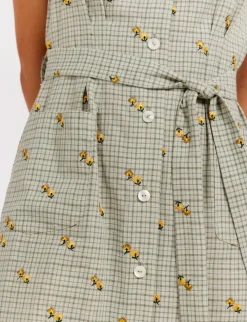 Fashion Ines de la Fressange Paris Ethel straight dress, green print