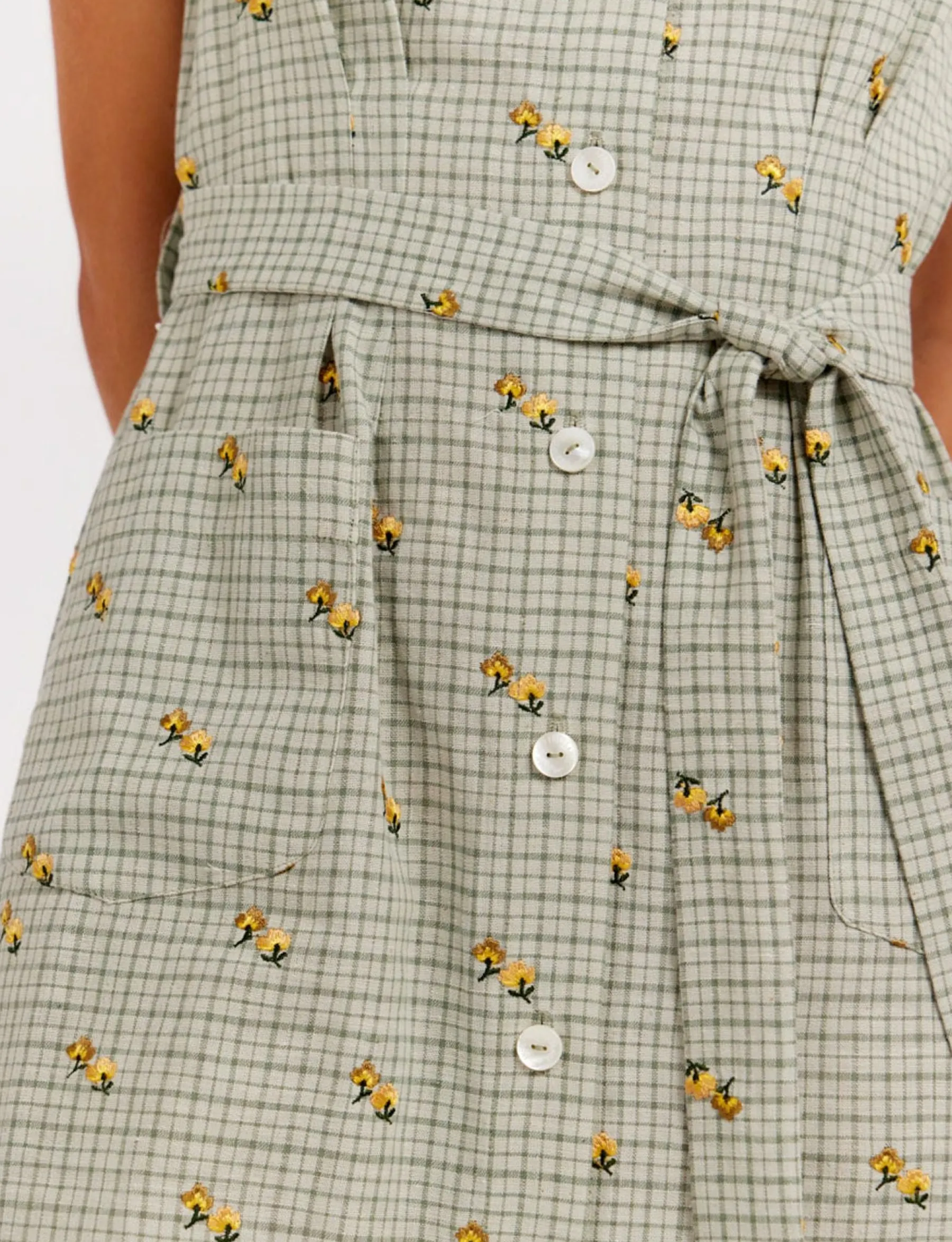 Fashion Ines de la Fressange Paris Ethel straight dress, green print