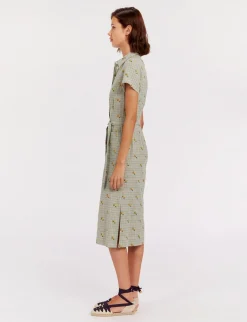 Fashion Ines de la Fressange Paris Ethel straight dress, green print