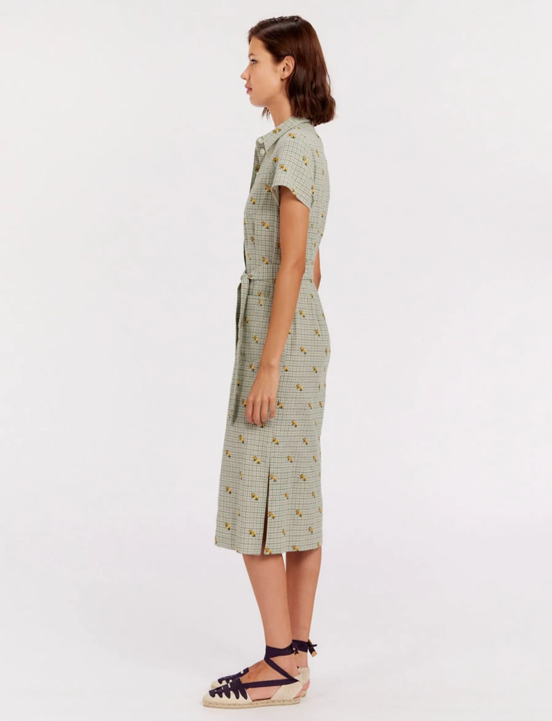 Fashion Ines de la Fressange Paris Ethel straight dress, green print