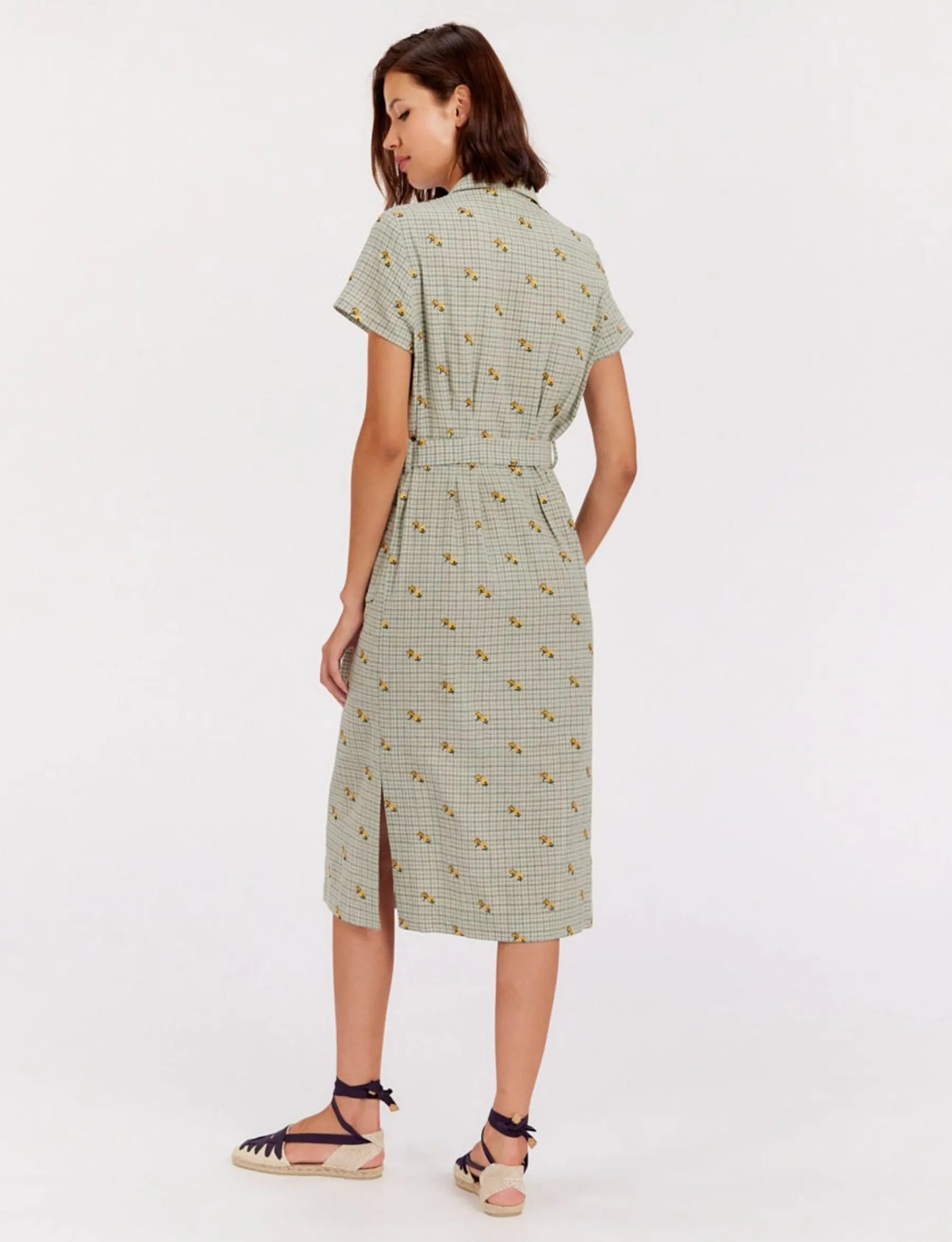 Fashion Ines de la Fressange Paris Ethel straight dress, green print