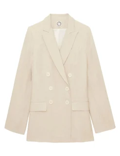 Sale Ines de la Fressange Paris Ezio jacket in sandy linen