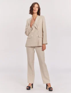 Sale Ines de la Fressange Paris Ezio jacket in sandy linen