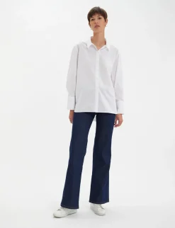 Outlet Ines de la Fressange Paris Falco white cotton shirt