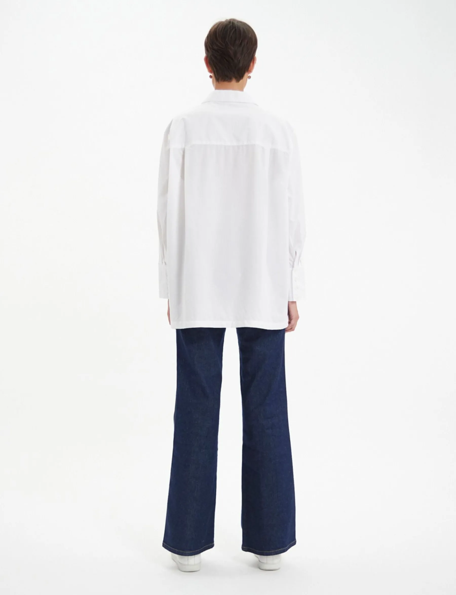 Outlet Ines de la Fressange Paris Falco white cotton shirt