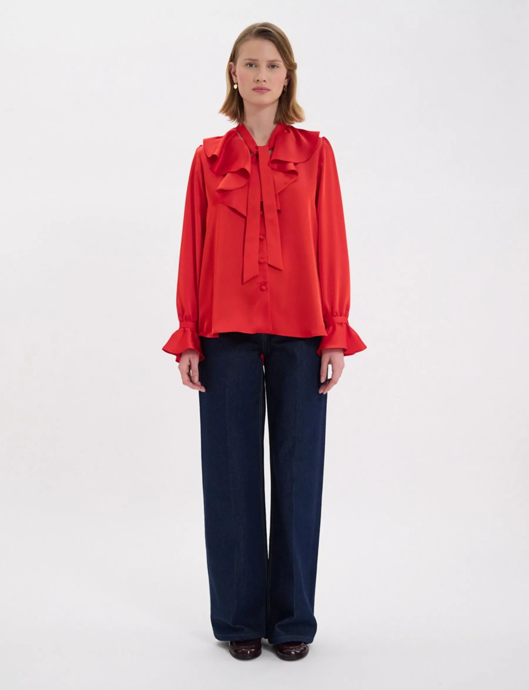 Outlet Ines de la Fressange Paris Fanfan red shirt