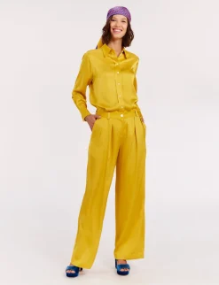 Flash Sale Ines de la Fressange Paris Fluid yellow buttercup Luciano trousers